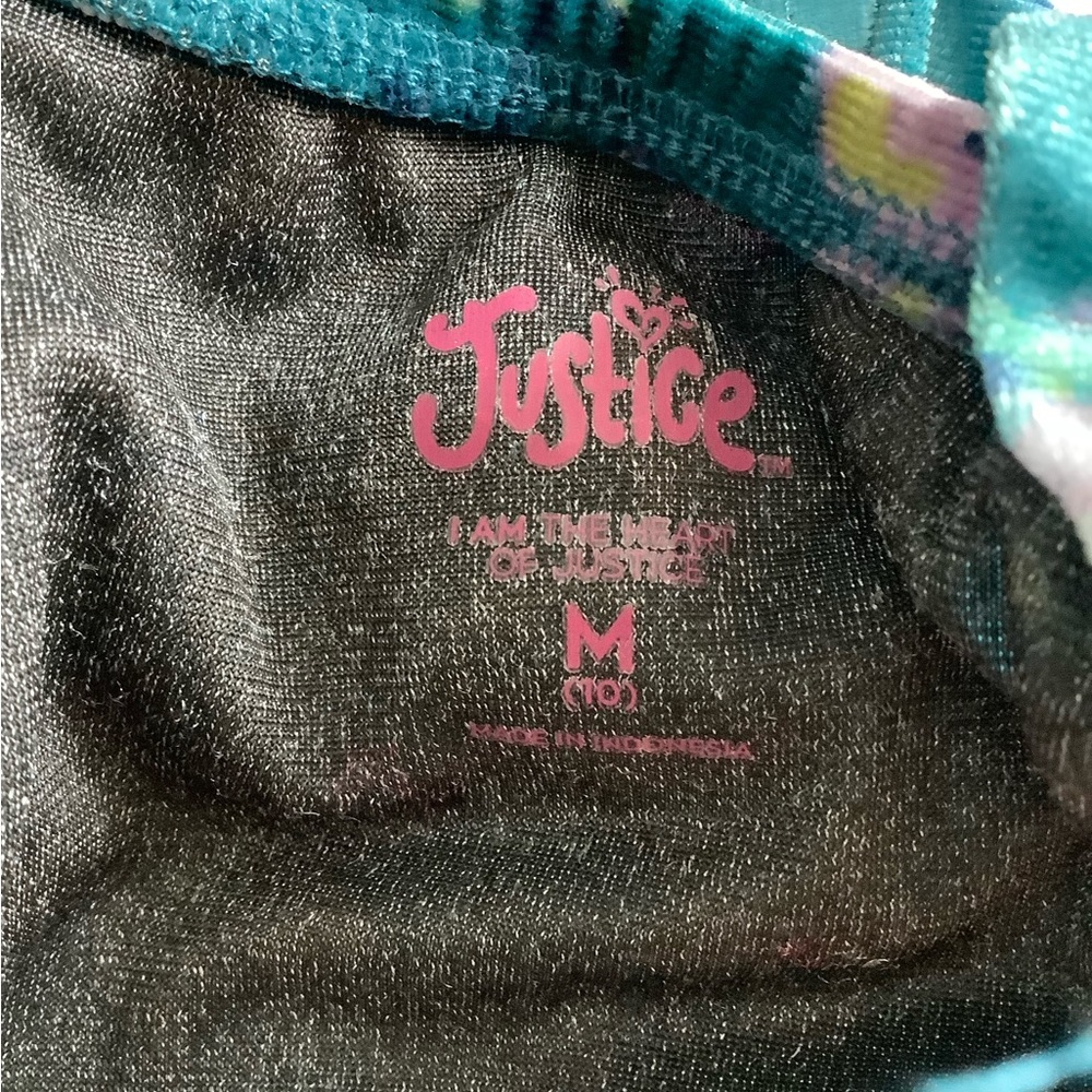 Justice Floral Blue Velvet Jumpsuit - Picture 12 of 12